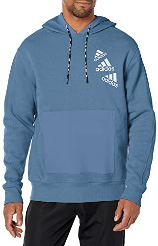 adidas Damen Essentials Brandlove Hoodie Kapuzenpullover, Wonder Steel/Bliss Lilac, M