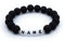Armband mit Name aus natürlichen Lavaperlen - individuell für Dich handgefertigt - Freundschaftsarmband Partnerarmband mit Buchstabenperlen (Metallperle Silber)