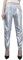 NewL Damen Metallic Glänzend Jogger Casual Holographische Farbe Streetwear Hose Hip Hop Mode Glatte Elastische Hose, Silber, XXL