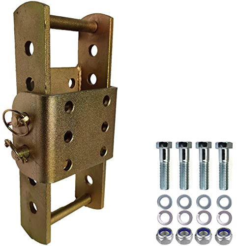 XIMPLIO Universelle Höhenverstellbare Anhängerkupplung - Anpassung Kugelhöhe mit Wechselsystem AHK-Bock (für 2 Loch 90 mm AHK, Verzinkt, 5 x 45 mm)