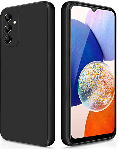 GiiYoon Hülle Kompatibel mit Samsung Galaxy A14 4G/5G, Hochwertiges Liquid Silicone Case, Rundumschutz Handyhülle, Kratzfestes Weiches Mikrofaserfutter- Schwarz