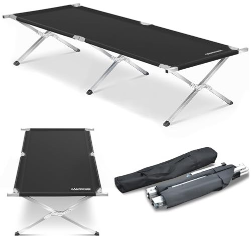 campingwise Feldbett | Faltbar mit Tragetasche | 190x64x43