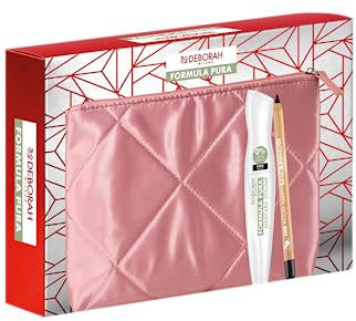 Deborah Milano - Pochette Idea Regalo Formula Pura, include Mascara Volume e Matita Occhi Formula Pura BIO n.01 Black, N.02