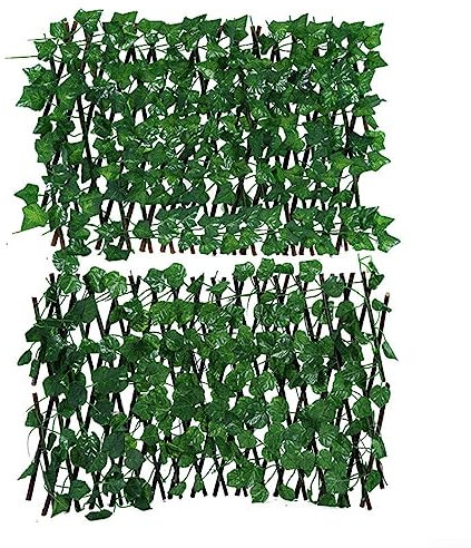 Écran de confidentialité, clôture en Treillis Extensible pour écran de Jardin, avec Feuilles de Lierre artificielles, adapté à l'espace de Vie, à la Chambre à Coucher et au Bureau-Raisin