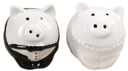 HOLIDYOYO 1paar Keramik Schwein Gewürzglas Hochzeitsgeschenk Für Brautpaar Lustiger Salz Pfefferstreuer Dekorativer Gewürzbehälter Für Küche Und Festlichkeiten