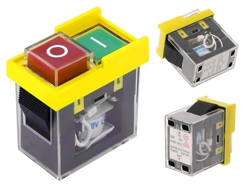 GothicBride Notausschalter Universal KJD6 5E4 250V 6A, Sicherheitsschalter Elektromagnetischer Schalter, Wasserdicht, Magnetisch, Maschinenschalter, Werkzeugschalter, Starttaste, Schutzklasse IP55