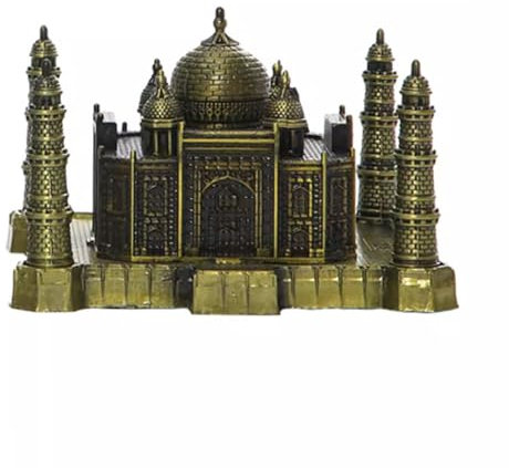 Lllunimon Die Taj Mahal Architekturstatue, Metall Indien Taj Mahal Modell Ornamente, Weltberühmte Gebäude Heimdekoration Souvenirs Geschenke,S