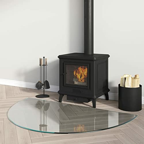 Rantry Glasplatte für Kamin, halbrund, 1000 x 600 mm, Dekor für Möbel, Platte aus Glas, Tischplatte, Couchtischplatte, Couchtischplatte EB