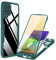 ILING Transparente Hülle für Samsung Galaxy A12 / M12, 360-Grad-Ganzkörper Stoßfest Schutzhülle mit Eingebauter Displayschutz, Ultra Dünn Harte PC Silikon TPU Handyhülle (Grün)