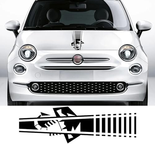 GUPEB Auto Motorhaube Motorhaube Aufkleber, passend für FIAT 500 Abarth 595 500X Auto DIY Streifen Styling Dekoration Tuning Vinyl Film Aufkleber