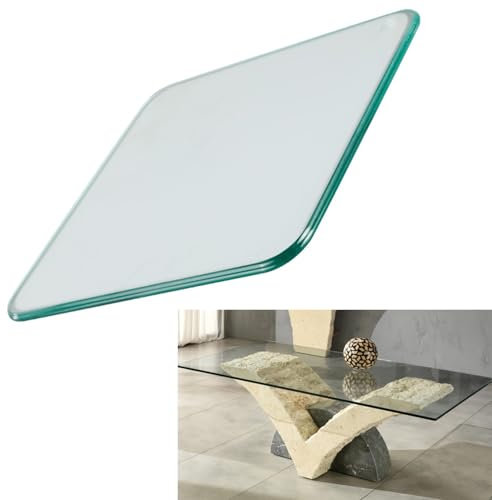 Glasplatte Tisch Glas 8mm Nach Maß Klar - Sicherheitsglas Glasplatten Nach Maß Rechteckig Als Schutz Transparent, Temperierte Tischplatte Ersatz Für Küche Kaffee Esstisch(90x90cm)