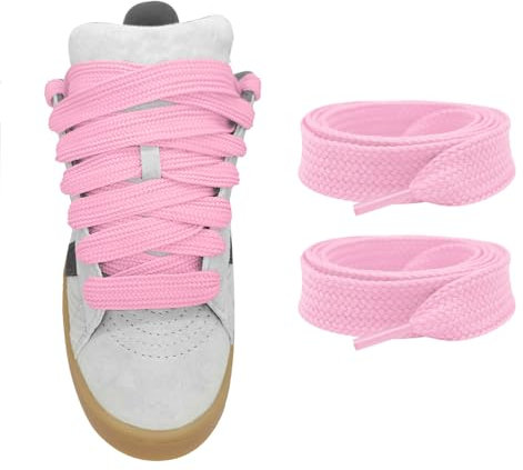 UamGlsob Lacets Extra-larges 15mm pour Baskets Adidas Campus 00s, Lacets Plats épais, Cordon Renforcé Gros pour Sneakers Lifestyle (Pink, 45/115cm)