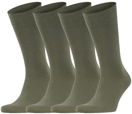 Dafi soft 4 Pairs Men's Seamless Toe Cotton Socks - Premium Comfort, Made in Turkey, Size 9-12 uk, Olive Green