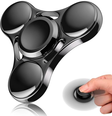 Fidget Spinners Toy, 2-5 Min Spins Time Stainless Steel R188 Bearing Metal Fidget Spinner, EDC ADHD Stress Anxiety Relieves, Fidget Spinner Toys for Kids and Adults (Black)