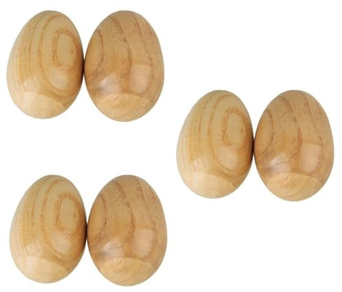 WOONEKY Maracas Per Bambini Ovetti 12 Pz Maracas Di Legno Strumenti Musicali Shaker Uova Musicali Giocattoli Musicali a Forma Di Per Bambini Agitatore Per Bambini a Percussione Bambù