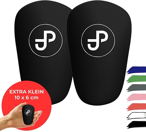 JDP Mini Schienbeinschoner, extra kleine Schienbeinschoner Fußball Herren, Anti-Rutsch Mini Schienbeinschoner Kinder Fussball, Schienbeinschoner klein, Schienbeinschoner für Fußball 10x6 cm, schwarz