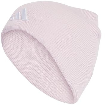adidas Unisex New Logo Beanie Cuff, Clear pink/White, XL