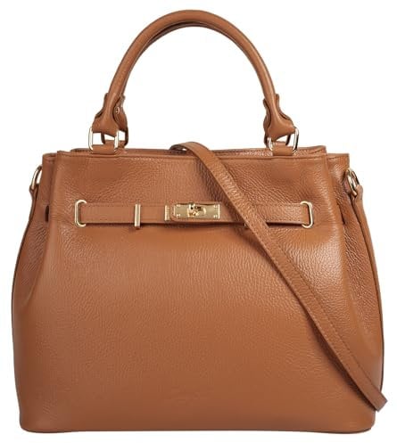 Samantha Look Handtasche Echt Leder Damen | Made in Italy, geräumige Henkeltasche mit Smartphonefach | 022173