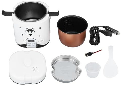 Aoveew Mini Rice Cooker Cuociriso piccolo da 1,2 litri con funzione vapore per viaggi e uso in auto