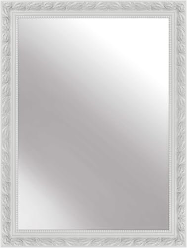 nielsen HOME Wandspiegel, 50 x 70 cm, Holz, Weiß, Spiegel für alle Wohnbereiche, Hoch- & Querformat, anpassbare Aufhänger, Francesca