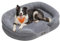 Feandrea Hundebett, Hundekissen, für große Hunde, 91 x 68 x 18 cm, orthopädisch, wasserdichte Innenschicht, erhöhte Ränder, Abnehmbarer, waschbarer Bezug, rutschfest, hellgrau PGW282G01