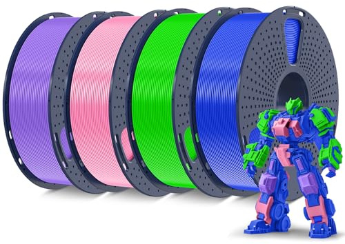 SUNLU PLA+ Filament 1.75mm 4KG, PLA Plus 3D Drucker Filament, Stärker belastbar, 4 Spool 3D Druck PLA+ Filament, Maßgenauigkeit +/- 0.02mm, Rosa+Lila+Blau+Grün