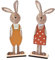 Bambelaa! 2er Set Osterhase Deko Aufsteller Ostern Zum Hinstellen Holzdeko Osterdekoration Frühling Dekofigur Natur (ca. 7 x 3 x 20 cm)