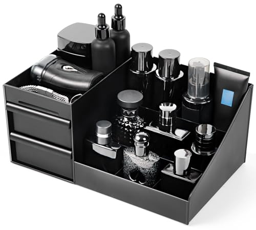 Köln-Organizer für Herren, Köln-Ständer, Parfüm-Organizer, Parfümständer, Badezimmer, Schlafzimmer, Herrenkommode für Vater, Schwarz
