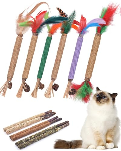 TINDTOP Silvervine Chew Sticks for Cats, 12 Pack Natural Catnip Chew Toys