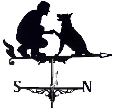 Girouette artistique moderne en fer adaptée pour toit de jardin, style rétro, décoration extérieure, espaces extérieurs, traqueurs de vent