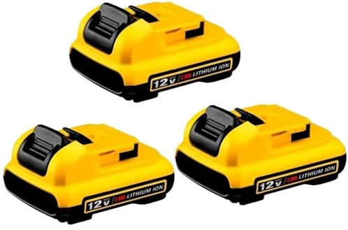 12V 3Ah/2Ah Lithium Battery Compatible with DeWalt DCB120/DCB123/DCB125, Cordless Tools (DCD710, DCF610, DCT410), Rechargeable Li-ion Power Tool Battery(DW 12V 3.0Ah X3)