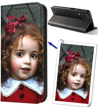 Mixroom - Coque personnalisée avec votre photo pour OPPO A72 5G / A73 2020 Livre en cuir synthétique Partie intérieure en TPU souple Fonction Stand