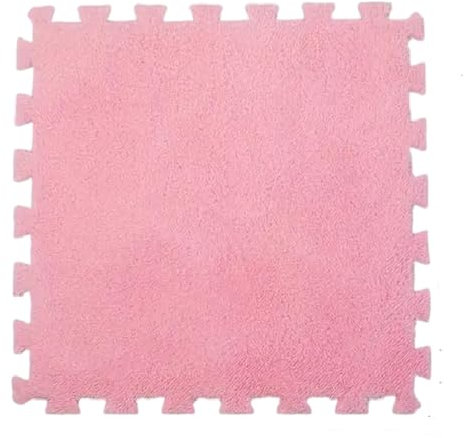 11 Stück Plüsch-Puzzle-Bodenschaummattenfliesen, Plüsch-Puzzlematte, Flauschige, Schneidbare, rutschfeste, Ineinandergreifende Teppichfliesen - FLUFFTILE