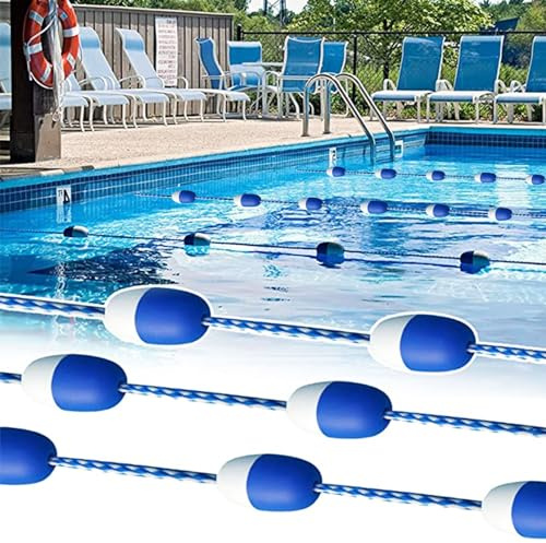 DGDHHSFJDJ Corde de sécurité Flottante pour Piscine, séparateur de Couloir de 7,3 m pour piscines de Jardin, marqueurs de Course avec Crochets, idéal pour Les couloirs de nage