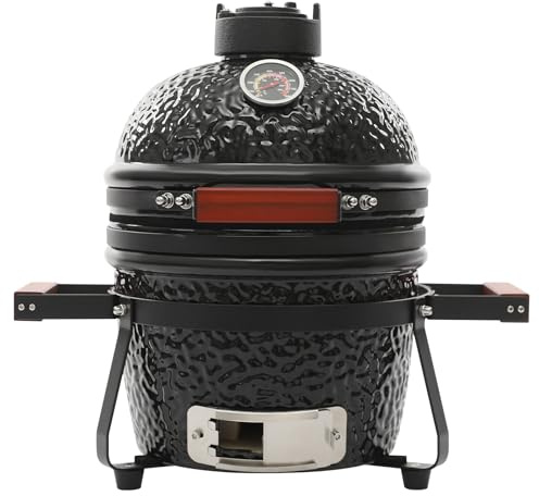 LENDISIY Kamado Grill Holzkohlegrill, Keramik BBQ Holzkohle Grill bis 800°F, Keramikgrill Rund Keramik Grill Smoker für BBQ, Grillen, Kochen & Backen, Smoker