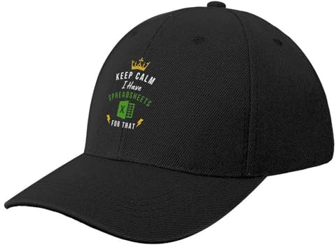 Baseballkappe mit Aufschrift Keep Calm I Have A Spreadsheet for That – Lustige Buchhaltung-Baseballkappe, Rave-Mountaineering-Symbol-Kappen für Männer und Frauen, Geschenk