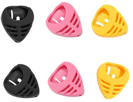 6 Lose Dreieckige Gitarren Pick Schwere ABS Materialien Tragbares Musiker Zubehör Dreiecke Kabalt Pick Clip