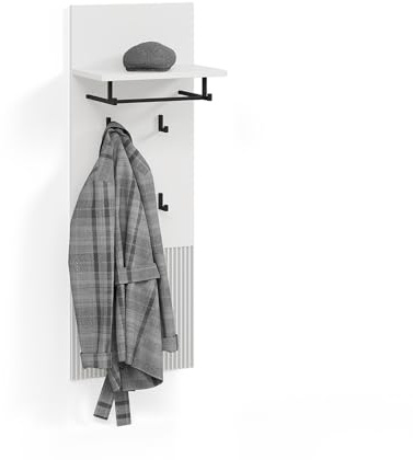 Livinity Portemanteau Mural Aterno, Blanc, 43x120cm