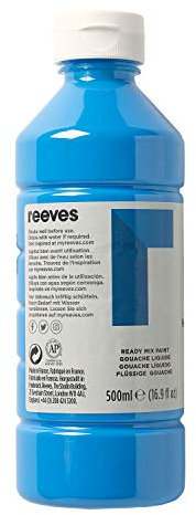 Reeves 4551044 Ready Mix Flasche, 500ml, flüssige Tempera der Spitzenklasse, intensive Farbe - brillantblau