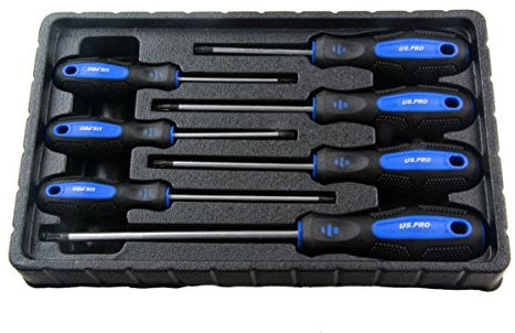 US PRO 7pc Torx Star Screwdriver Set TRX-Star Cushioned Grip Screwdrivers T10-30 B1586