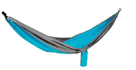 Spokey Cocoon Nylon Hängematte Hängeliege Gartenliege, Single, 280x140 cm Blau-Grau Outdoor Trekking
