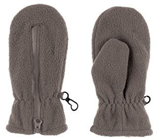 maximo Unisex Baby mit Daumen mit Reißverschluß Fäustlinge, Grau (Holzkohle 37), 92/98 (Herstellergröße: 1)