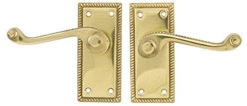 TSS Georgian Scroll Lever Latch Polished Brass