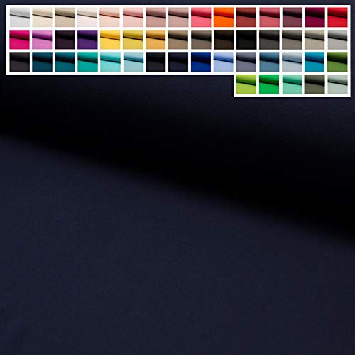 Premium Jersey Uni Stoff mit 150 cm Breite, Hochwertiger Baumwolljersey in Oeko-Tex 100, Meterware ab 25 cm Zuschnitt - ca. 60 Farben immer vorrätig (36. Navy)