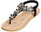 CARETOO Sandali Piatti Infradito Donna, Scarpe Estivi da Spiaggia Bohemia Flip Flop Spiaggia Estivi Scarpe Casual Open Toe Tacco Piatto (Nero, 44 EU)