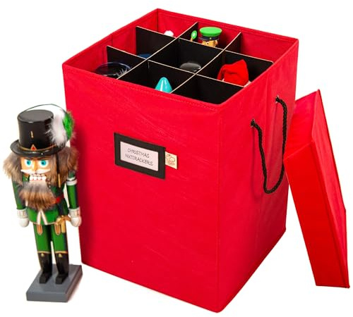 Large Ornament Bag for Holiday Decor Storage - Great for Storing 16 Inch Tall Carolers, Santa Figure, or Nut Cracker Ornaments