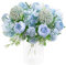 KIRIFLY Künstliche Blumen,Unechte Blumen Deko Künstlich Pfingstrose Gefälschte Seide Hortensien Dekoration Plastik Nelken Blumenarrangements Hochzeit Blumenstrauß Seidenblumen Tisch-Mittelstücke(Blau)