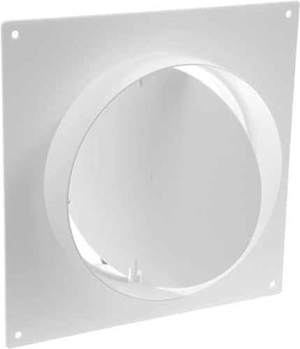 5'' Inch Duct Connector Flange with Backdraft Damper- Plastic - Straight Pipe Flange for Heating Cooling Ventilation System (125 mm with Valve)