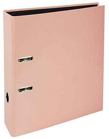 Exacompta 53567E Prem´Touch Aquarel-Ordner. Made in Germany. 8 cm breit DIN A4 Pastell-Farbe Korallen-Rot Ringordner Aktenordner Briefordner Büroordner Plastikordner Schlitzordner Motivordner
