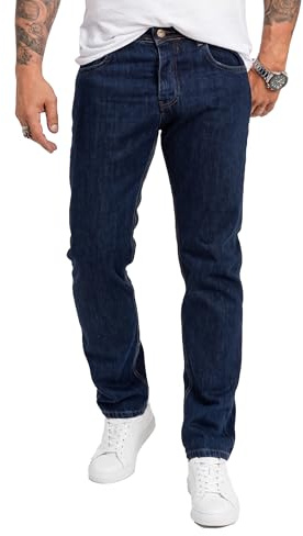 Rock Creek Jeans Herren Hose Straight Cut Gerades Bein Denim M30 | Klassische Herrenjeans mit geradem Schnitt, lange Jeanshose und Herrenhose für Alltag, Freizeit, Büro und Casual-Looks